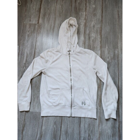 Victoria's Secret Sequin Wings White Zip Up Hoodie Supermodel Essentials White L - Picture 2 of 14
